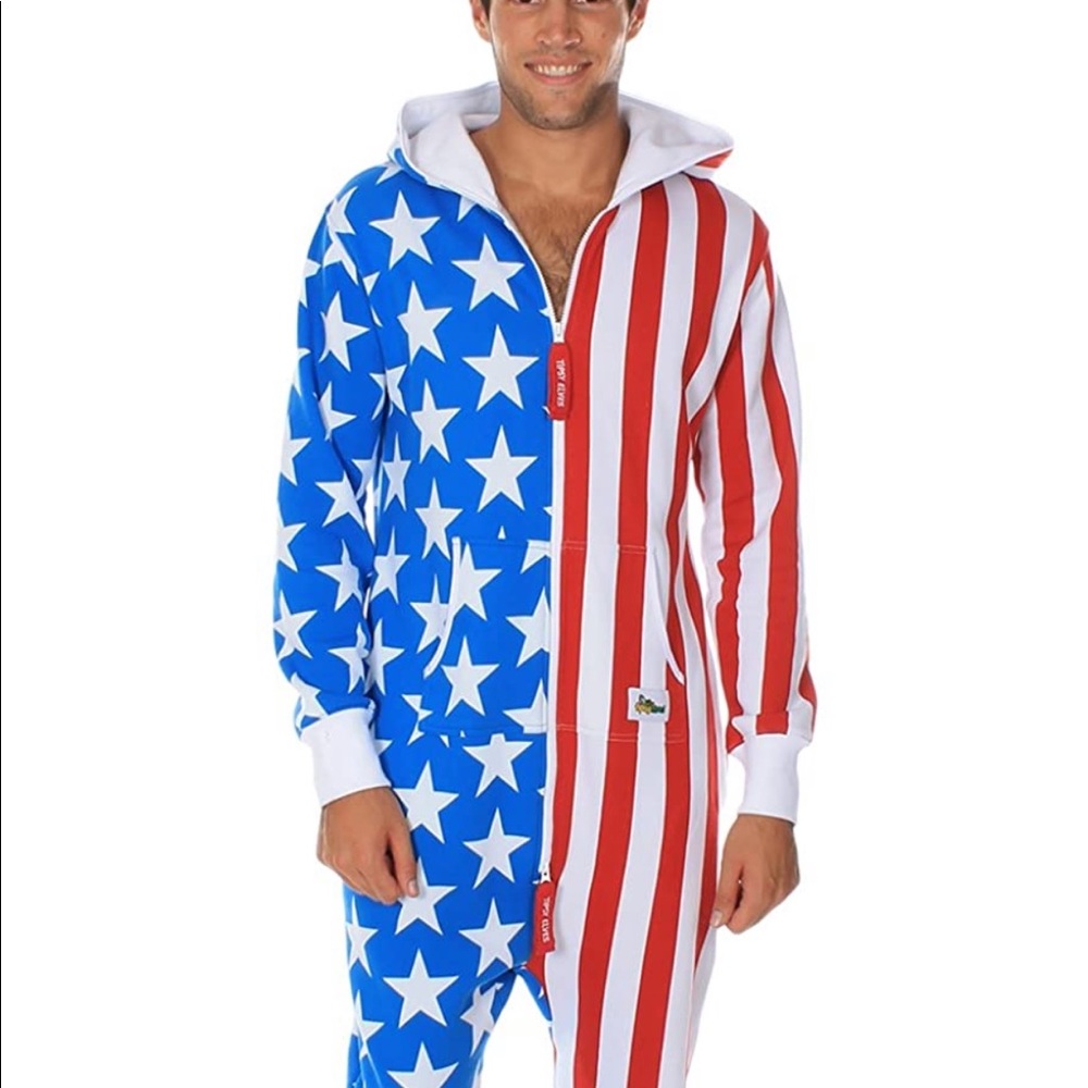 Tipsy elf American flag onesie